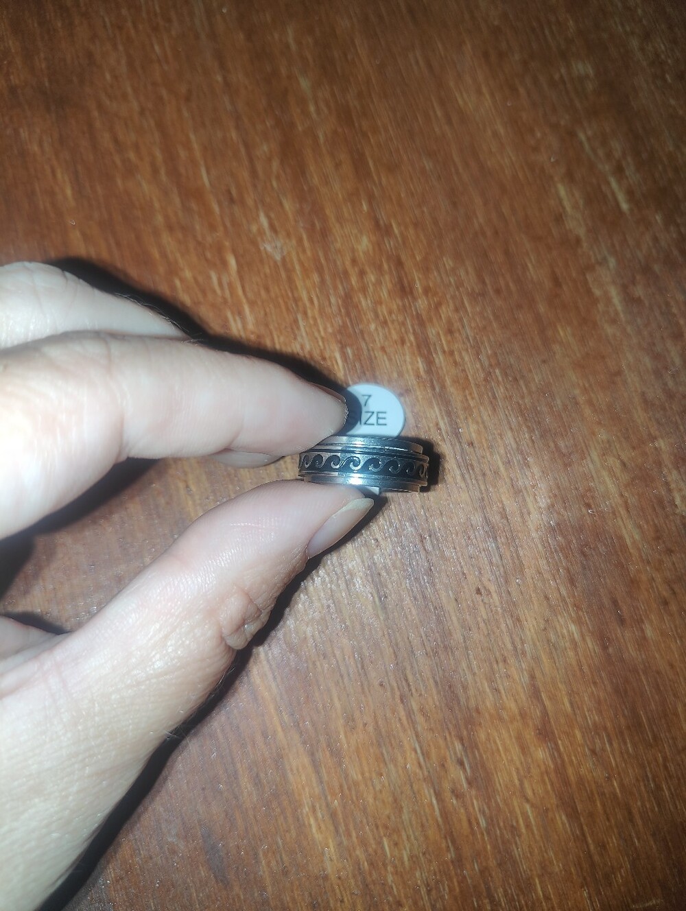 Unisex Waves Spinning  Anxiety Ring Size 7